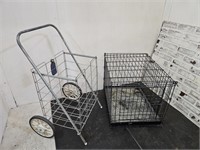 Pet Cage  19 x 19" h & Shopping Cart