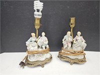 Antique Working Victorian Lamp Set