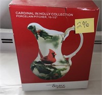 Madison & Max Porcelain Pitcher Red Cardinal