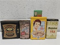 Vintage Advertising Cans Mustard, Italy Tin, Tea +