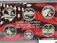 2007 US Mint Silver Quarters Proof Coin Set