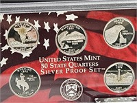 2007 US Mint Silver Quarters Proof Coin Set