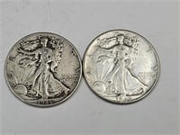 2-1946 Silver Walking Liberty Half Dollar Coins