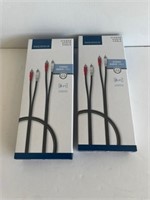 2- Stereo Audio Cables 6' Long