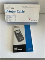 Printer Cable and TI-85 Book