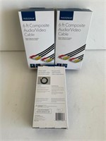 3- 6' Composite Audio/ Video Cable
