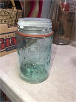 BLUE MASON'S JAR W ZINC LID