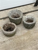 Three Concrete Flower Pots PU ONLY