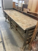 LARGE METAL WORK BENCH WITH ALL DRAWERS