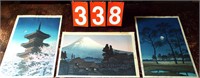 3 signed Japanese woodblock prints