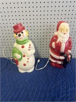 BLOW MOLDS SNOWMAN AND SANTA EMPIRE 1988