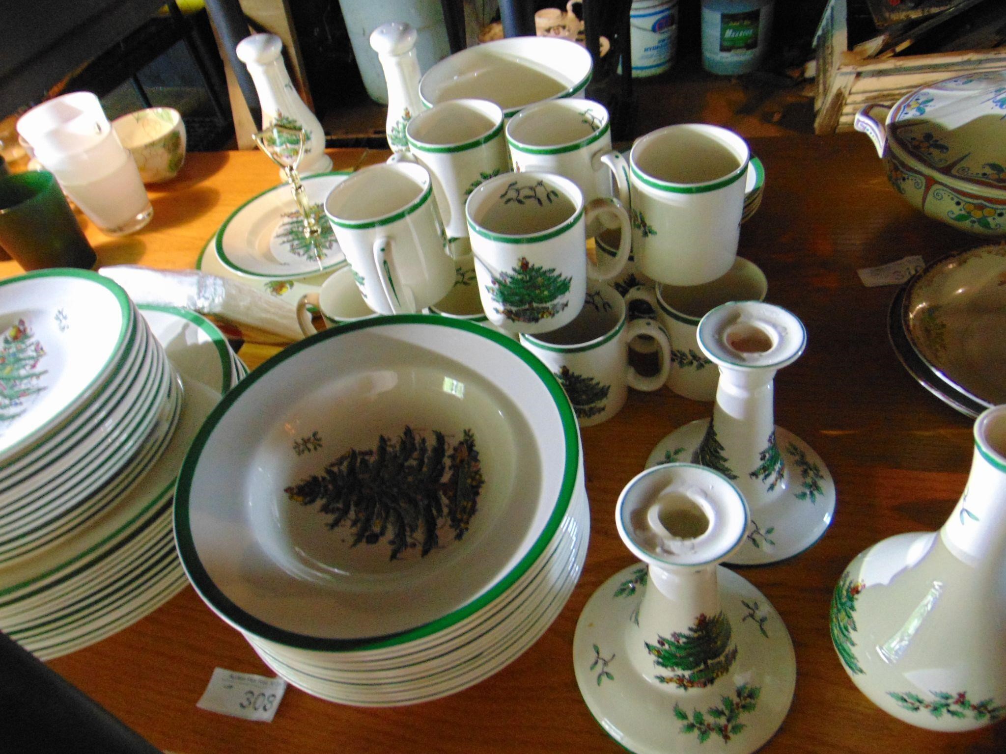 Older Spode Christmas Tree China Service for 12