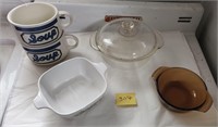 lot of glass dishes soup bowls baking dish
