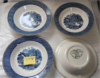 Vintage Royal China Usa Currier and Ives Dishes