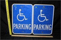 2 Handicapoed Parking Signs