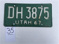 License Plate Utah 67