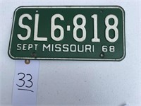 License Plate Missouri 68