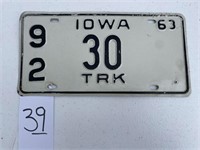 License Plate Iowa 63