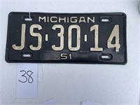 License Plate Michigan 51