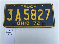 License Plate Ohio 72