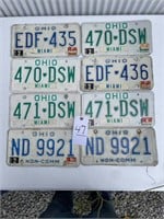 8 License Plates - Assorted Miami County Plates