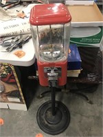 Glass Gumball Machine w/ Cast Iron Base