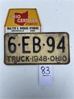 Ohio Certified Hybrids and License Plate