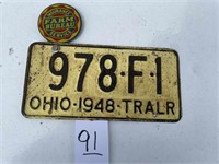 License Plate OH 1948 with Farm Bureau Sign