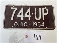 License Plate Ohio 1954