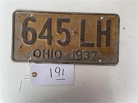 License Plate 1937