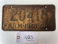 License Plate Farm 1948 OH