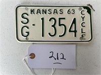 License Plate 1963 Kansas