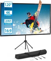 120" PROJECTOR SCREEN WITH ADJUSTABLE TRIPOD STAND