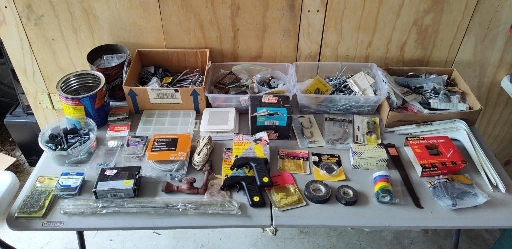 Assorted Hardware Table Lot, Lot 1