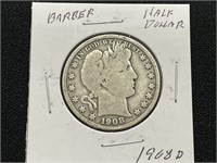 1908D Barber Half Dollar