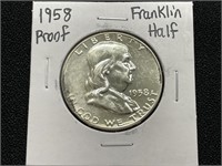 1958 Franklin Half Dollar Proof