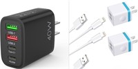 NEW $31 40W Charging Block & 2PK iPhone Chargers