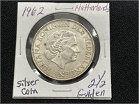 1962 Netherlands 2 1/2 Gulden
