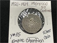 1921-1924 Morocco 50 Centimes
