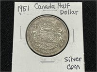 1951 Canada Silver Half Dollar