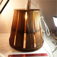 Rustic light with basket shade