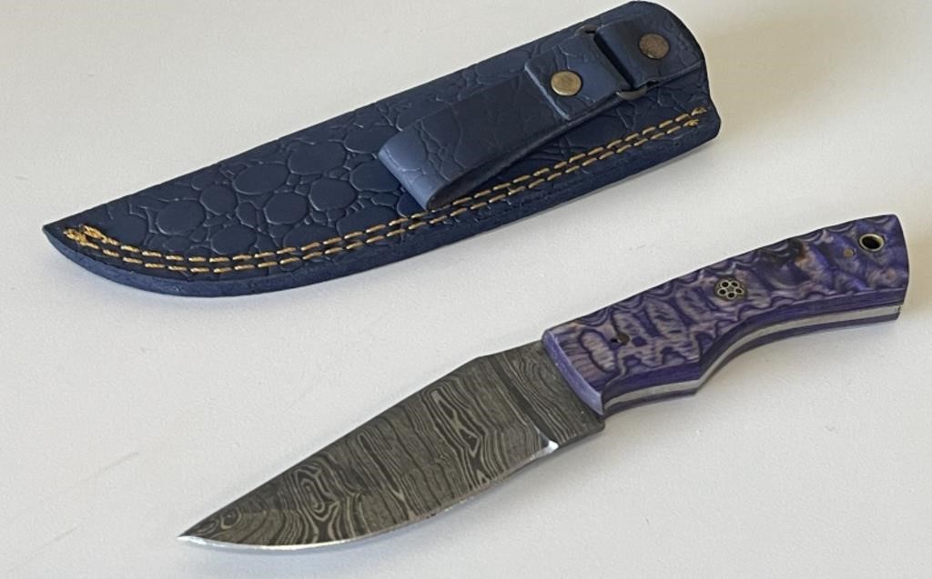 Damascus Knife w/ Sheath