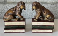 Dog on Books Set of Bookends