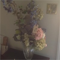 floral arrangement and vase