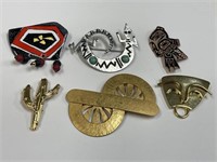 LOT OF 6 SOUTHWESTERN & OTHER PINS 1 SIGNED BAERSF