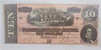 $10 Confederate bank note 1864
