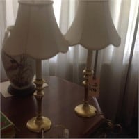 2 brass lamps