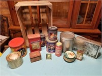 Vintage Tins and Crate