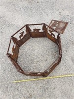 Mild steel laser cut fire ring with extra panel