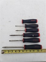 Snap-on screwdriver with replacement handles